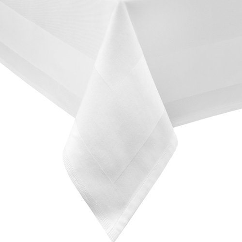 DAMAST Tischdecke Gastro Edition Eckig Weiß 130 x 280 mit Atlaskante Größe wählbar DAMAST Tischwäsche
