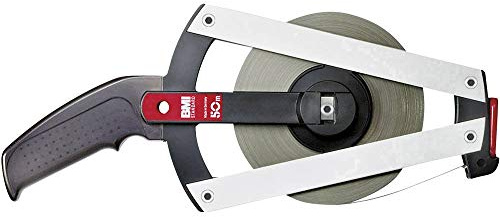 BMI 520041050A Rahmenbandmaß, 50 m x 13 mm, glasfaserverstärkt, gelb/schwarz/silber