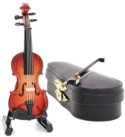 Odoria 1/6 Miniatura Violino con Supporto, Arco e Caso Strumento Musicale de Musique di Casa Delle Bambole
