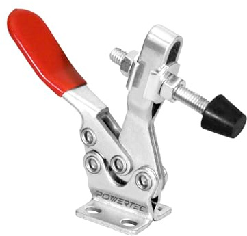 POWERTEC 20301 Abrazadera de palanca horizontal de liberación rápida con punta de presión de goma, herramienta manual de 226,8 kg de capacidad de retención, 225D