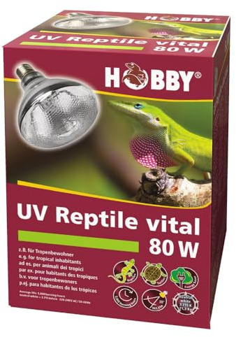 HOBBY Terraristik UV Reptile vital Tropic I UV-Lampe für Terrarien I 80 W I UV- Lampe für die Reptilienhaltung I UV-Flächenstrahler für tropische Reptilien I energieeffizient & langlebig
