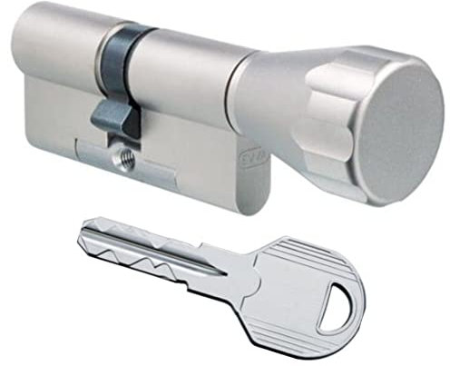 EVVA ICS Hochsicherheits-Knaufzylinder mit 4 Schlüssel, Länge (a/b) 36/K31mm (c=67mm) K=Knaufseite, modulare Bauweise SYMO