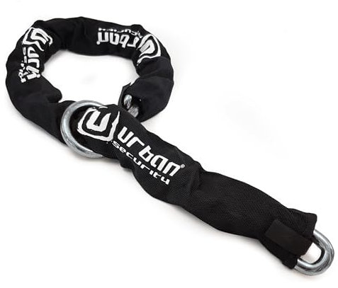 Urban Security 14.120L: Catena Antifurto ø14 mm Massima Sicurezza, Moto, Scooter, Loop System 120 cm, Nero.