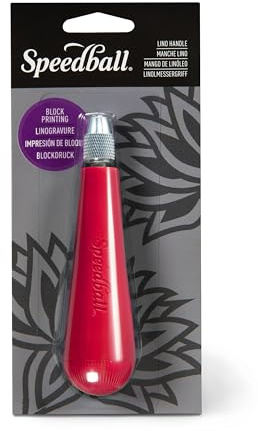 Speedball Lino Handle, Carded, For Block Printing, Carving, Red, For Art, Craft, Printmaking, Home, Block Printers, Studio, Artists, Stamping, Linoleum, Graphics