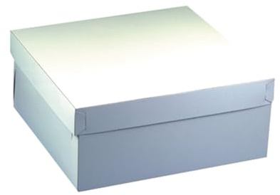PAPSTAR Karton = 5x10 Tortenkartons, mit Deckel, Pappe eckig 30 cm x 30 cm x 13 cm Weiss 18857