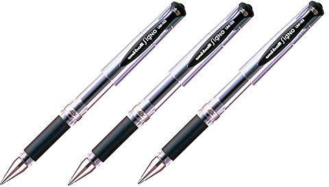 Uni-Ball Gel Impact UM-153 Black [Pack of 3] Broad 1.0mm Rollerball