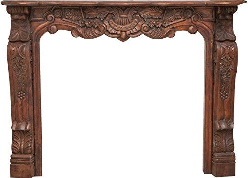 Biscottini Kaminkonsole holz Eckablage in Holz 150X25X110 CM | Fake kamin deko | Deko kamin attrappe |