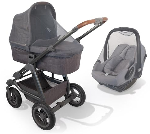 Universal Insektenschutz Kinderwagen & Babyschale 2er Set – Universal Moskitonetz für Buggy, Babywanne & Autositz – inkl. Aufbewahrungstasche
