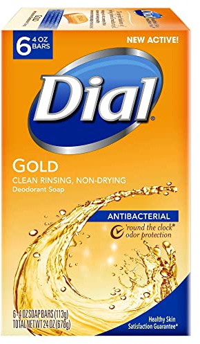 Dial Gold Antibacterial Soap - Six Individual Wrapped 4 oz Bars