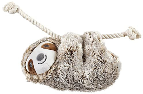 Luvable Friends Unisex Baby Quietschendes Plüsch-Hundespielzeug mit Seil, Faultier, Einheitsgröße