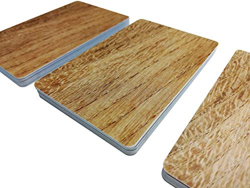 Premium Plastikkarten | PVC Karten HOLZ OPTIK | 1-100 Stück | Blanko Rohlinge | NEU! (100)