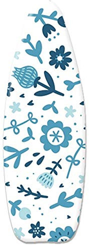 LBLZMS Bügelbrettbezug, 135 x 50 cm, mit Gummizug (100% Baumwolle, Komfort Polster) Bügeltischbezug Verdickt - Idealer Dampfbügelstation, 4 vorinstallierte Spanner