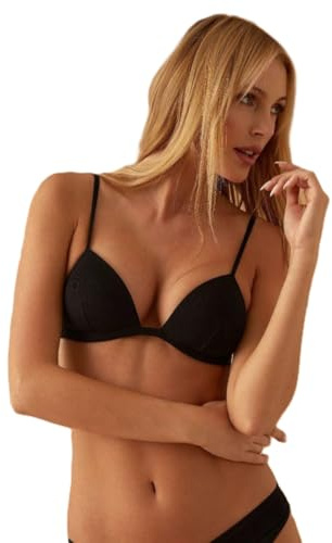 JADEA Reggiseno Donna Colors July Triangolo Imbottito Senza Ferretto Nero-Bianco-Grigio (IT, Testo, S, Regular, Regular, Nero)