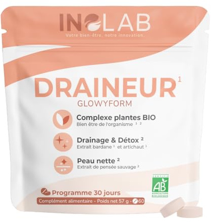 INOLAB Detox adelgazante ecológico, drenante y diurético quemagrasas I Alcachofa, Bardana, Pensamiento Silvestre Bio