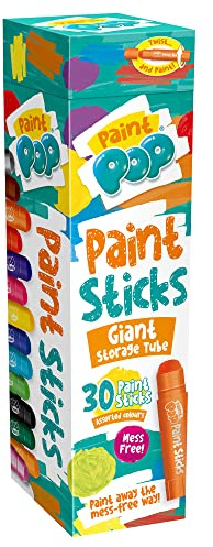 Paint Pop Giant Storage Tube Assorted 30 Pack - Kids Large Art Crayon Set