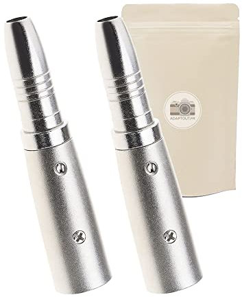 2x Adattatore da spina XLR maschio 3 poli a presa jack grosso 6,35mm femmina - Connettore stereo per altoparlante microfono - Adaptout marca francese
