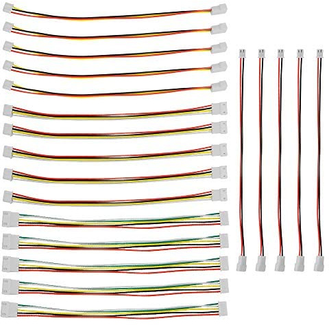 BGTXINGI 20Pcs 2PIN 3PIN 4PIN 5PIN Double End Female and Male Wire Connection Plug Extension cord Terminal Connector Electronic Wire Cable 200mm Compatible with JST XH