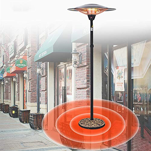 Chauffage extérieur électrique infrarouge pour terrasse, chauffage d'espace résistant aux intempéries avec 3 niveaux de puissance pour terrasse, 1200/1800/3000 W, cour, garage, jardin, protection