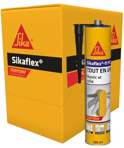 SIKA - Mastic colle multi-usage - Sikaflex 11 FC - Noir - Carton 12x300ml | Joint et colle - Tout en un - Multisupports - Int/Ext - Idéal travaux de bricolage - Durcit rapidement - Purform