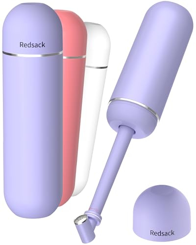 Tragbares Bidet für Reisen & Camping–Manuelle Spritzflasche (Peri-Flasche) | | 3-fache Auslaufsicherung | BPA-frei | Intimhygiene | Wochenbett | Ausziehbarer Sprüharm mit Düse | Für Damen & Herren–Lila