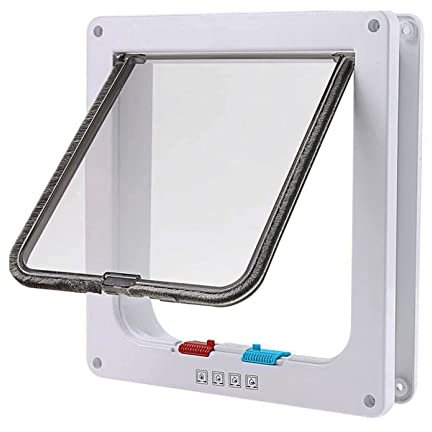 Tibeoyad Revolutionäre Katzenklappe, Hochwertige 4 Wege Magnet-Verschluss Haustierklappe, Komfortable und Einfach zu Installierende Katzentür für Wand, Holztür, Upvc Innentür, Ziegelwände