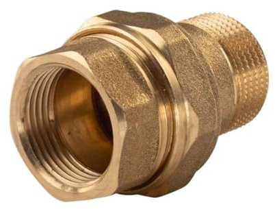 Messing Gewinde-Fitting Verschraubung gerade flachdichtend 3/4' IG - 3/4'AG (DN 20) - schwere Ausführung