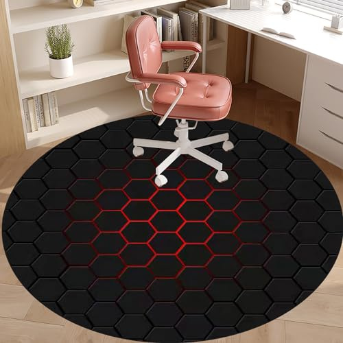XunZheng Runde Bodenschutzmatte Gaming Unterlage Stuhl Stuhlmatte für Harte böden Bürostuhl Unterlage rutschfest Kratzfest Gaming Teppich Stuhlunterlage Schreibtischstuhl Unterlage für Laminat 130 cm