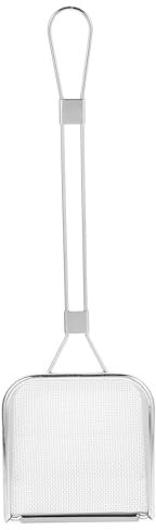 DEARMAMY Maglia Quadrata Skimmer 304 In Acciaio Inox Colino Cucchiaio Frittura Mestolo Skimmer Olio Grasso Skimmer Friggitrice Scoop Per Cucinare Frittura Gadget Da Cucina Argento