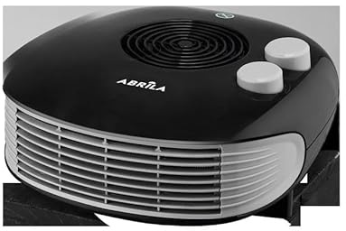 Termoventilador negro 2000W, termostato regulable, calor instantáneo, 10 x 24,5 x 26,5 cm