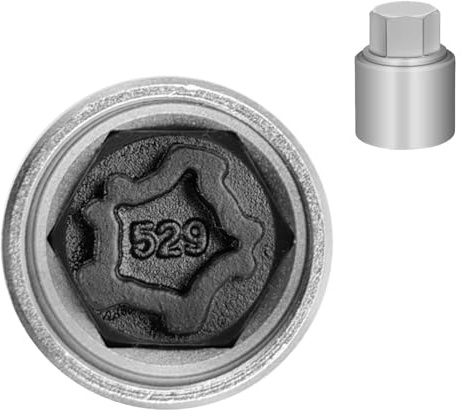 JEUCLEL 529 Clé d'écrou de verrouillage de roue compatible avec VW VAG Volkswagen (douille OD 28 mm – ID 25 mm), adaptateur de douille d'écrou de verrouillage de roue, outil de démontage de roue