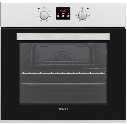Svan Horno Multifunción con Ventilador Inox SHM6700DX. Capacidad 69 Litros, 2300W, 6 Programas, Interior Esmaltado, Fácil Limpieza, Display LED Manual, Eficiencia Energética Clase A