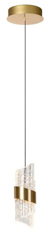 LUCIDE KLIGANDE - Pendelleuchten - Ø 13 cm - LED - 1x9W 2700K - Mattes Gold/Messing