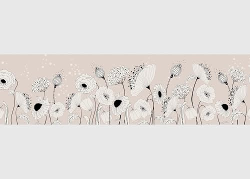 AG Design Bordura Autoadesiva Fiore, AWB 8410 | Decorazione Impermeabile per Pareti, Mobili, Carte da Parati, Rivestimenti Murali e Porte, Pellicola, Multicolore | Larghezza 500 cm x Altezza 13,8 cm