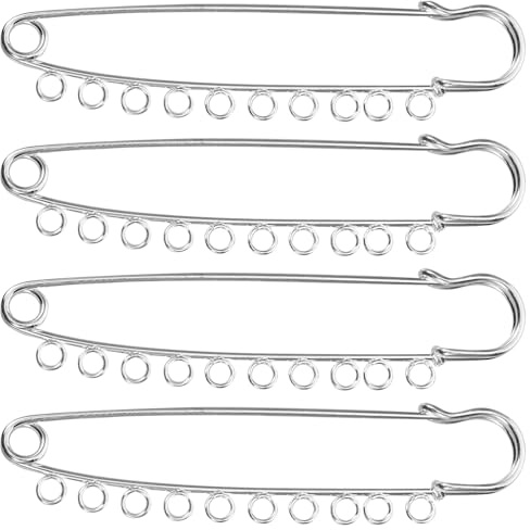 Lurrose 4st Metallbroscher Med Öglor Hållbara Säkerhetsnålar För Smyckestillverkning Och Hantverk Perfekta För Kläder Badges Och Mer