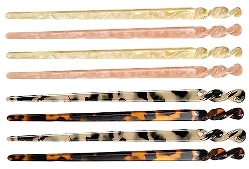 Gogogmee 8pcs Tortoise Shell Hair Pin Hair Stick Holder Acetate for Women Girls Chinese Vintage