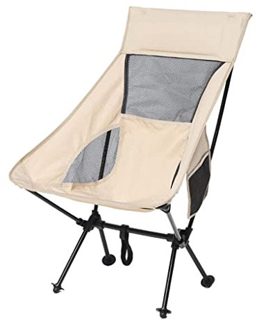 PLHBVDFWE Campingstühle, Ultraleichter Klappstuhl Für Den Außenbereich, Picknick, Wandern, Reisen, Freizeit, Rucksack, Faltbarer Strandstuhl, Mondstuhl, Angeln, Tragbarer Stuhl/D/Hellgrau