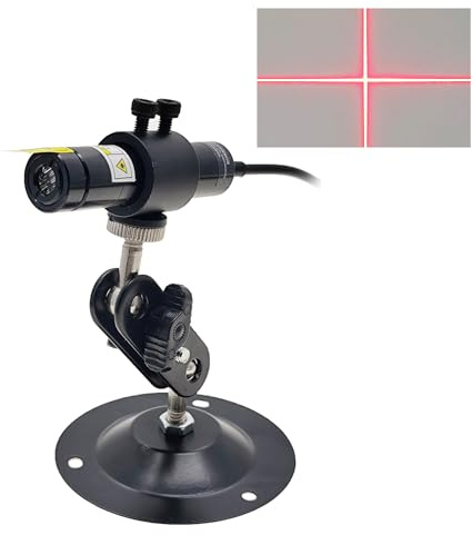 Bright Red Light Cross Module Focusable Locator Generator Placement Position Guide for Screen Printing Heat Press Wood Print Cloth Fabric Alignment 638nm 16mm