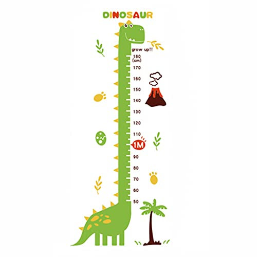 GZKDKZB Messlatte zum Aufhängen an der Wand, Badezimmerdekor für Kinder, grünes Wachstumsdiagramm mit Cartoon-Dinosaurier-Bild für Kinder, geeignet