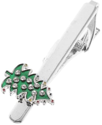 WRITWAA Weihnachtliche Krawattenklammer Weihnachtsbaumform Metall Silberfarbig Festliche Krawattennadel Für Herrenanzüge Hochzeiten Alltag