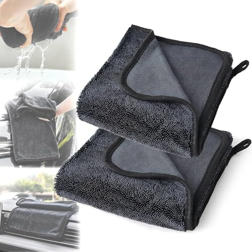 2PCS Magic Bathroom Drying Cloth, Magic Cleaning Cloths for Cleaning Shower Glass, Thickened Bathroom Shower Drying Cloth, Super Absorbent Cloths for Shower, Car, Window, Kitchen (2/Pack)