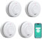 Détecteur de fumée Intelligent, Alarme Incendie, Alarme de fumée avec capteur photoélectrique avancé, Surveillance à Distance Via app avec Batterie de 10 Ans de durée de Vie, Alarme de 85 DB. 4PCS