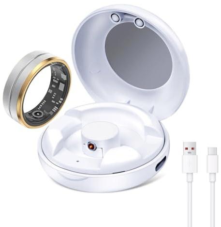 Smart Ring Charging Case Magnetic Charging Compartment Compact Box Portable Charger For For COLMI R02 R06 R11M R8 Fitness Ring with Magnetic Charging Port,