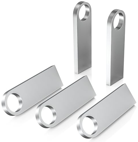 ABLAZE 64GB USB Stick 5 Pack Metal Memory Stick 64GB High Speed USB 2.0 | Flash Drive Waterproof Pen Drive with Keyrings for PC, Car, TV, Laptop