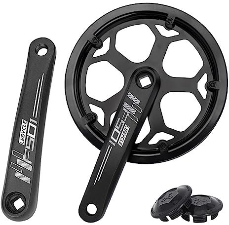 Bike Guarnitura, Guarnitura per bicicletta pieghevole conica quadrata da 170 mm, 130 BCD, 6/7/8/9/10/11/12 velocità, 52 denti, set di pedivelle universali con corona singola, doppia copertura per bic