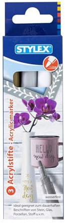 3 Acrylstifte / Farbe: weiß, gold und silber
