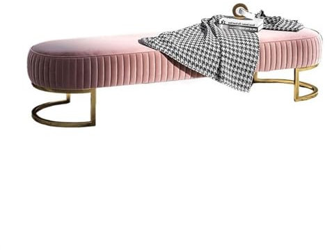 SNLKCLRA Rosa gepolsterte Eingangsbank aus Samt für die Schlafzimmerdekoration, Lange Bettbank mit Schuhaufbewahrung, Wohnmöbel für Schuh- und Bekleidungsgeschäfte, 180 cm