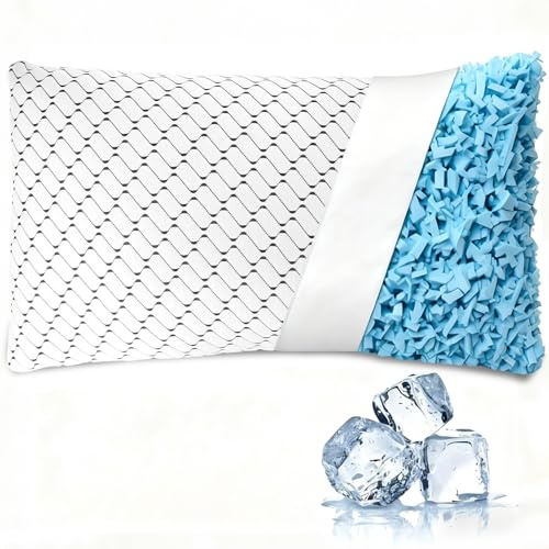 SINGHAI Kopfkissen, Memory Foam Kissen, Kühlendes Kopfkissen, Flach Nackenkissen Orthopädisches Seitenschläferkissen (Grau Welle, 40x80 cm)
