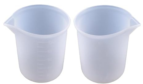 2 x 100 ml Silikon-Waschmittel-Messbecher, auslaufsicher, wiederverwendbar, Flüssigwaschmittelbecher, Spender mit Präzisionsskala für Zuhause, Wohnheim, Hotel, Waschküche, Weiß