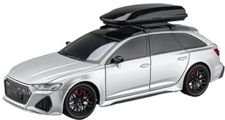 1/24 per Audi RS6 Avant Station Wagon Modello di auto in lega Veicoli giocattolo in metallo pressofuso Simulazione Suono e luce Batteria non inclusa(Silvery)