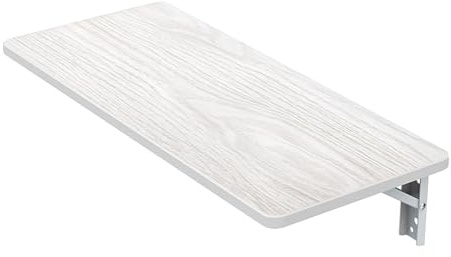 Klapptisch zur Wandmontage, platzsparender Schreibtisch für Zuhause, Büro und Garten, höhenverstellbar, einfache Installation, 3 Farben erhältlich (Weiß, 120 x 40 cm)